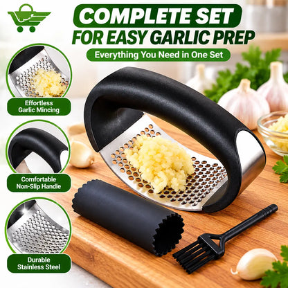 Premium Stainless Steel Garlic Press & Rocker Crusher Levbuy