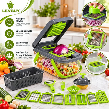 25-in-1 Vegetable Chopper – Multifunctional Food Slicer & Cutter Levbuy