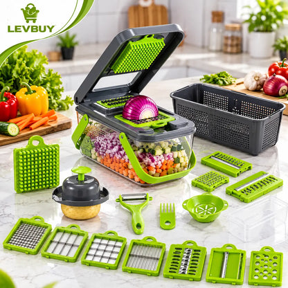 25-in-1 Vegetable Chopper – Multifunctional Food Slicer & Cutter Levbuy