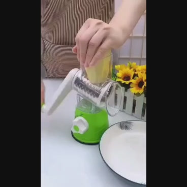 Derovan 3-in-1 Rotary Vegetable & Cheese Grater – 3 Blade Set
